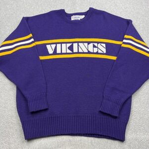 VTG Minnesota Vikings Sweater Mens XXL Purple NFL Pro Line Knit Pullover 90s USA